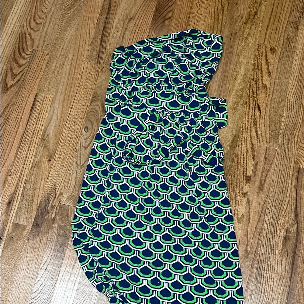 Blue and Green Patterned Dress